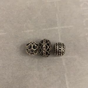 Pandora charms flowers crystals braided beads